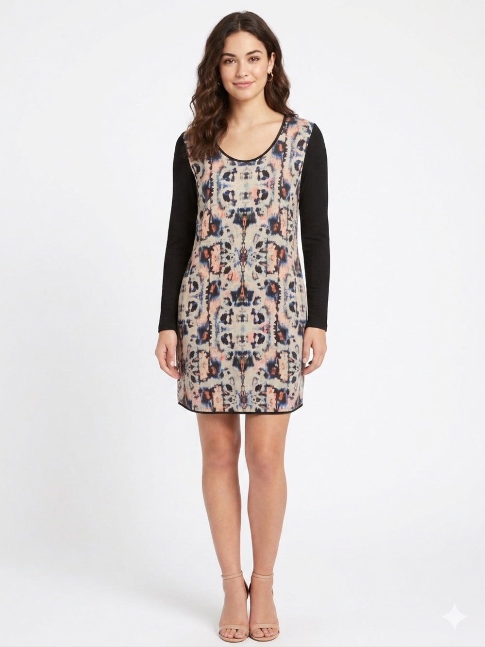 HD in Paris Anthropologie Mixed Media Kaleidoscope Shift Dress 6
